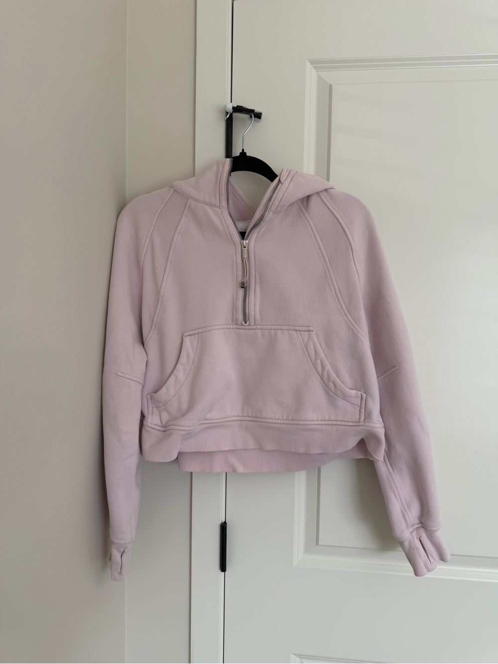 Lululemon Cropped Light Pink Scuba Zip Hoodie